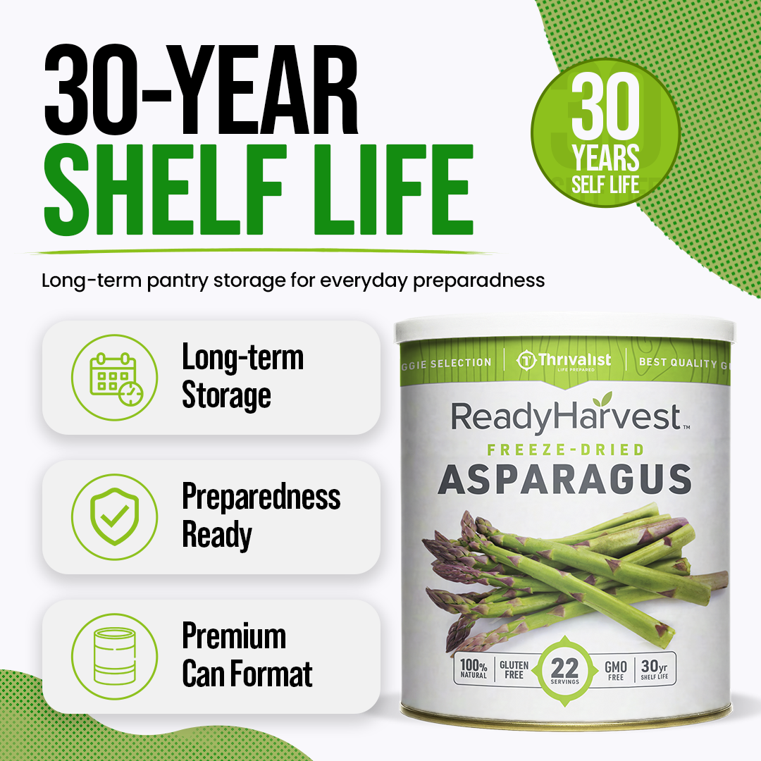 Ready Harvest Freeze-Dried Asparagus (30-Year Shelf Life)