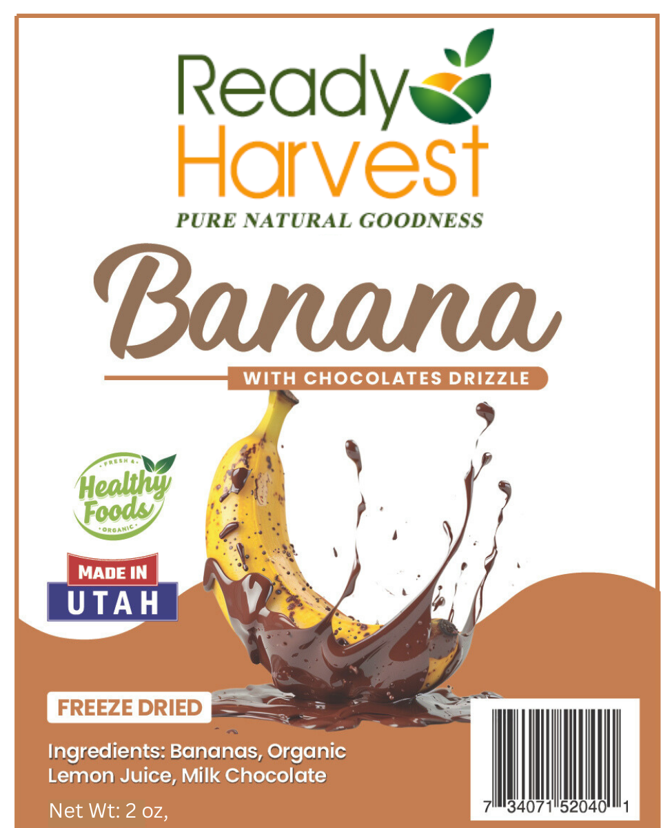 Bananas Drizzled in Ghirardelli Chocolate - Snacks Pouch
