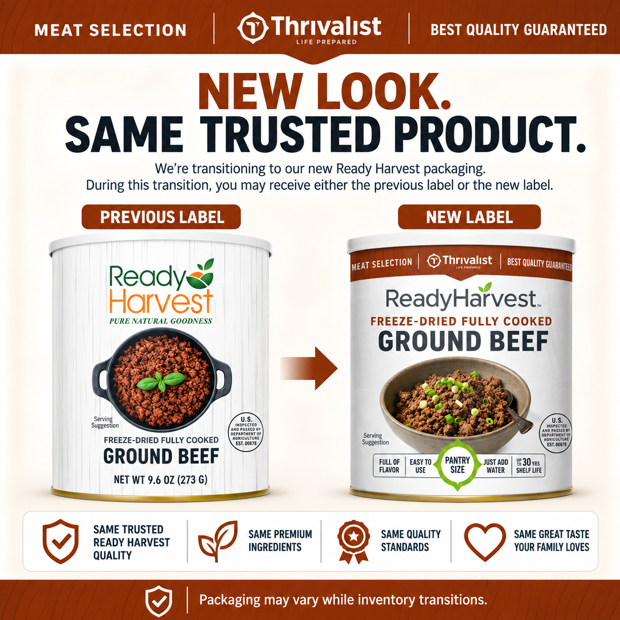 Ready Harvest Pantry Can – Freeze-Dried Fully Cooked Ground Beef (8.7 oz)