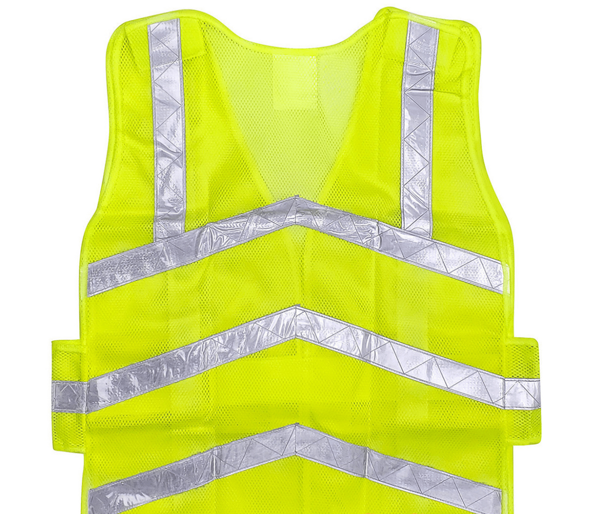 Bright Lime Colored Safety Vest with Reflective Strips (One Size Fits Most)