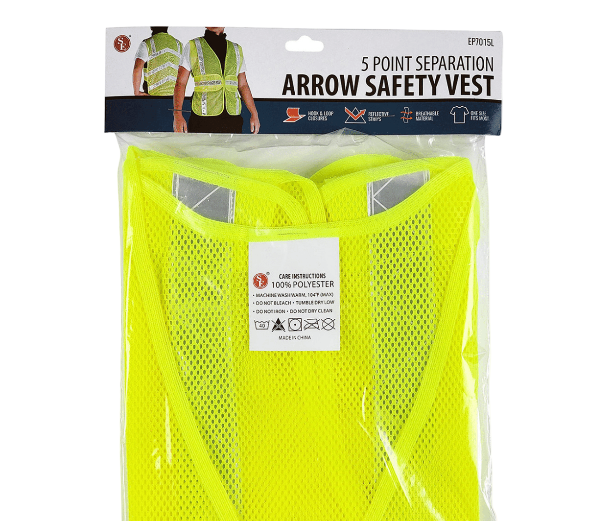 Bright Lime Colored Safety Vest with Reflective Strips (One Size Fits Most)