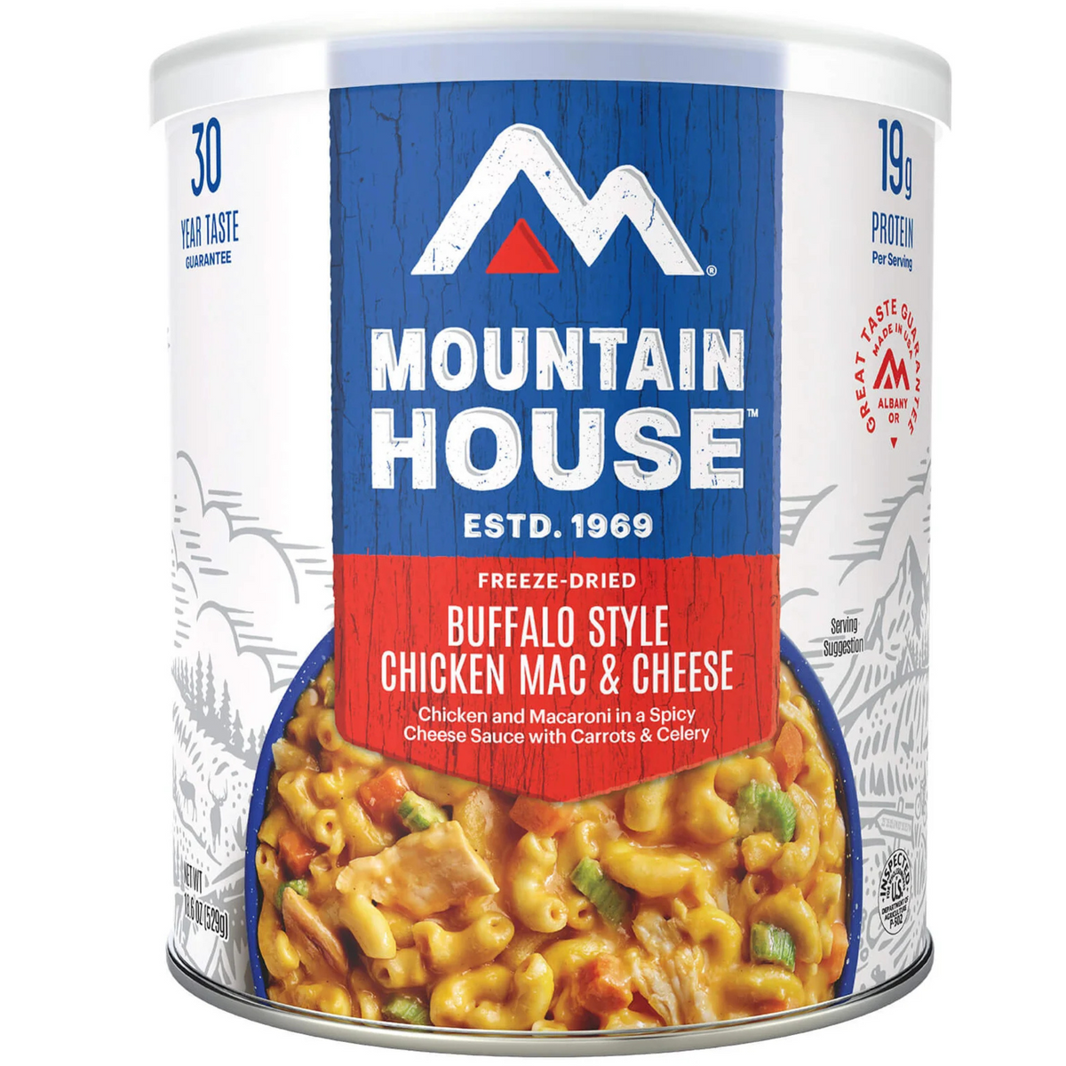 Freeze-Dried Buffalo Style Chicken Mac and Cheese Can - Mountain House