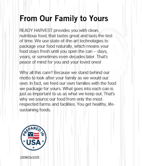 Ready Harvest Freeze-Dried Pork Sausage Crumbles (Fully Cooked)