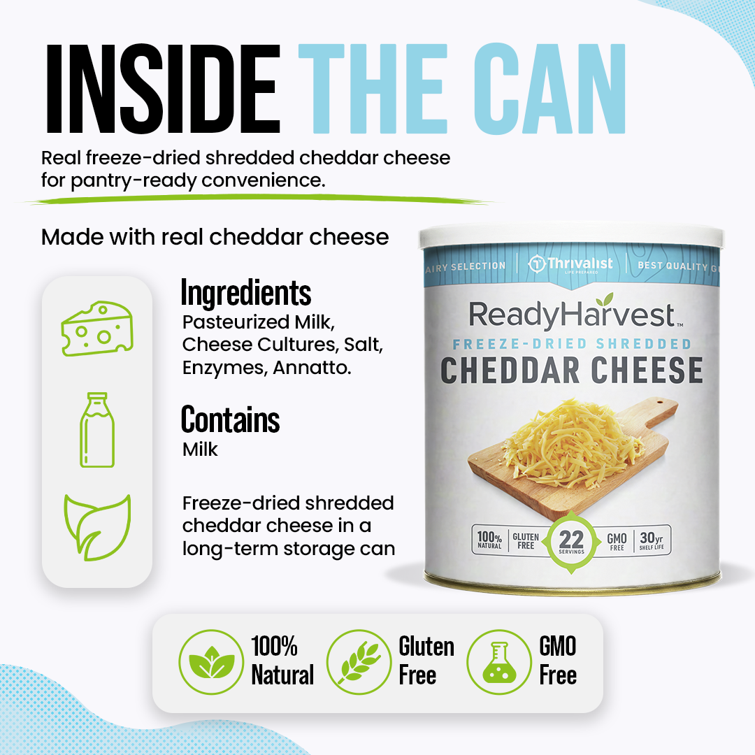 Ready Harvest Freeze-Dried Shredded Cheddar Cheese