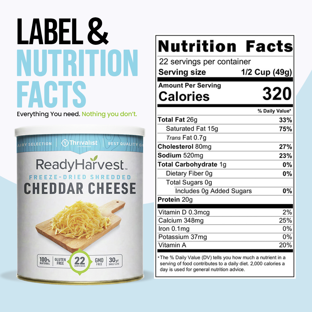 Ready Harvest Freeze-Dried Shredded Cheddar Cheese