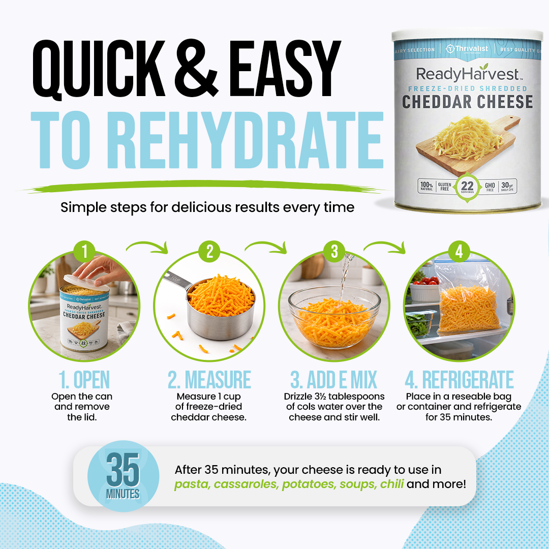 Ready Harvest Freeze-Dried Shredded Cheddar Cheese