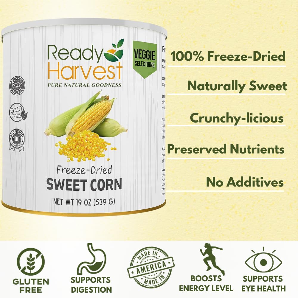 Ready Harvest Freeze-Dried Sweet Corn (30-Year Shelf Life)