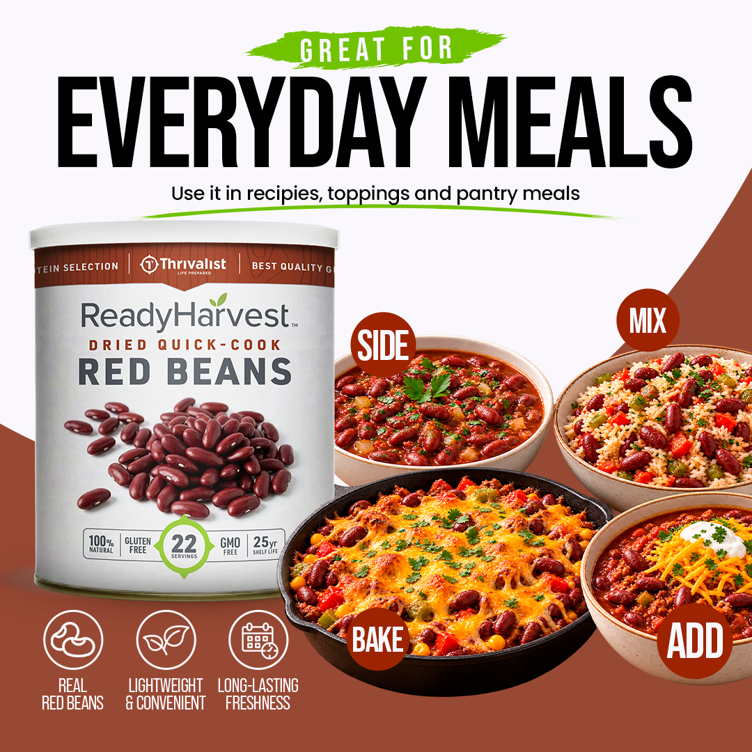Ready Harvest Premium Quick-Cook Red Beans (25-Year Shelf Life)