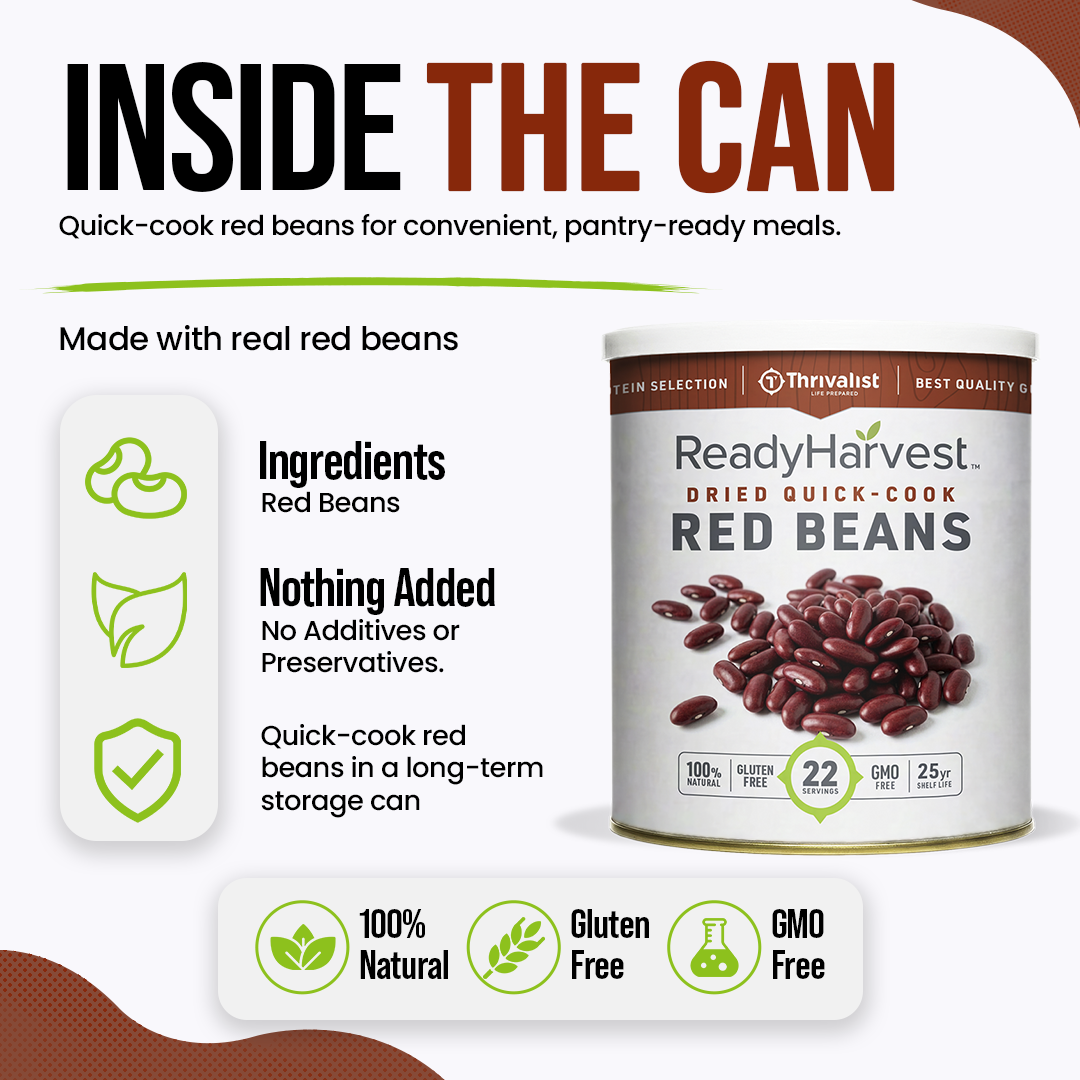 Ready Harvest Premium Quick-Cook Red Beans (25-Year Shelf Life)