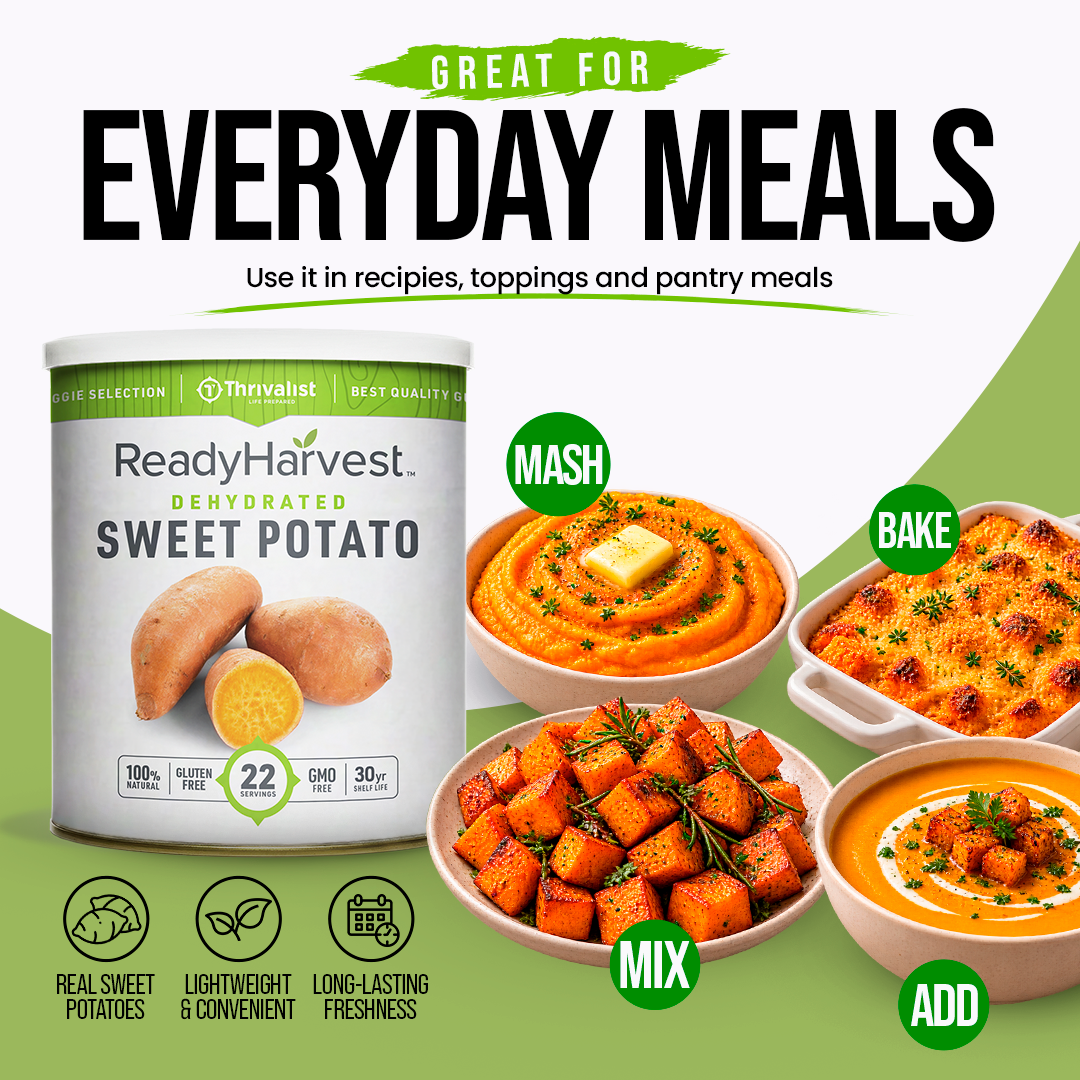 Ready Harvest Dehydrated Sweet Potato Dices (30-Year Shelf Life)