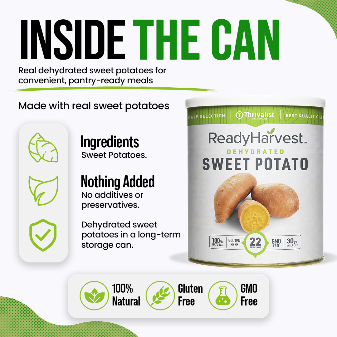 Ready Harvest Dehydrated Sweet Potato Dices (30-Year Shelf Life)