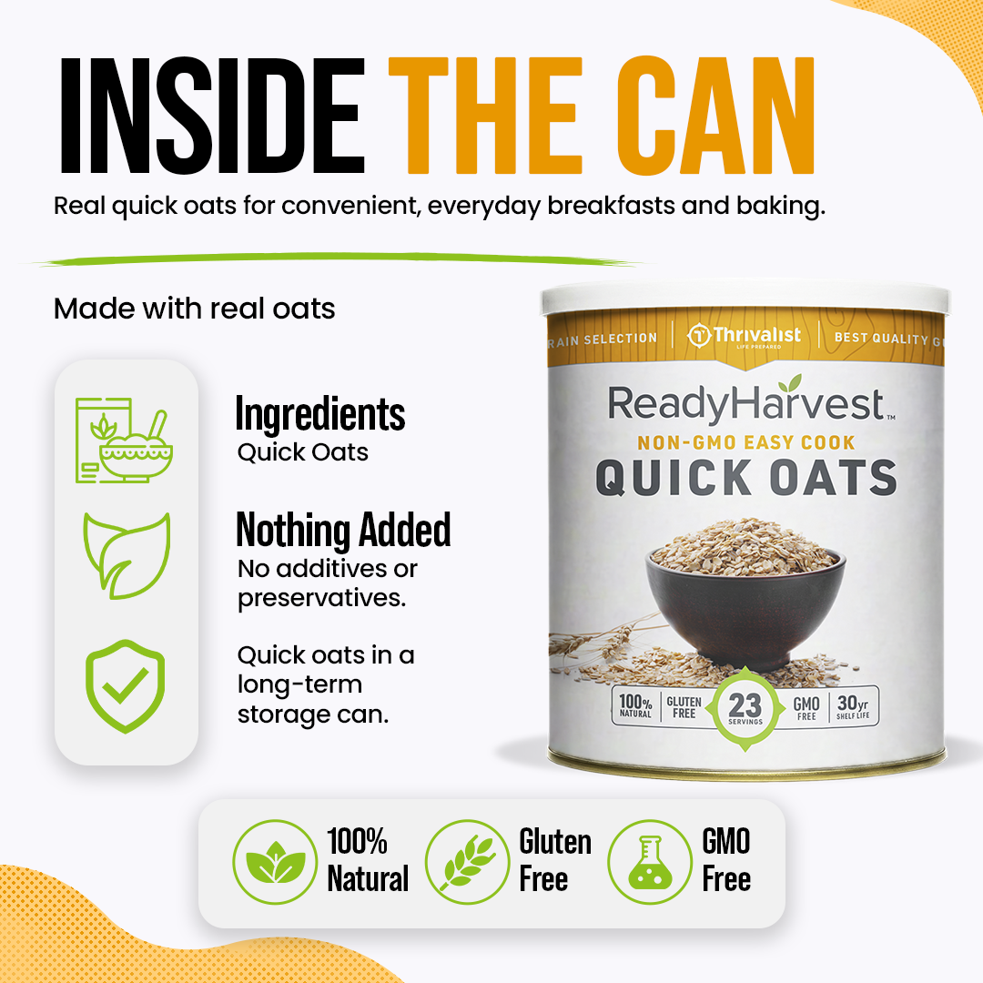 Ready Harvest Quick Oats (25-Year Shelf Life)