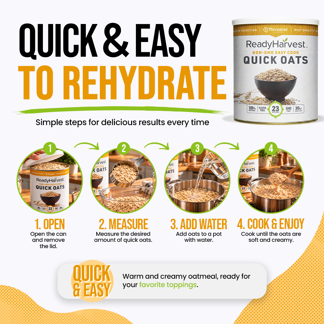 Ready Harvest Quick Oats (25-Year Shelf Life)