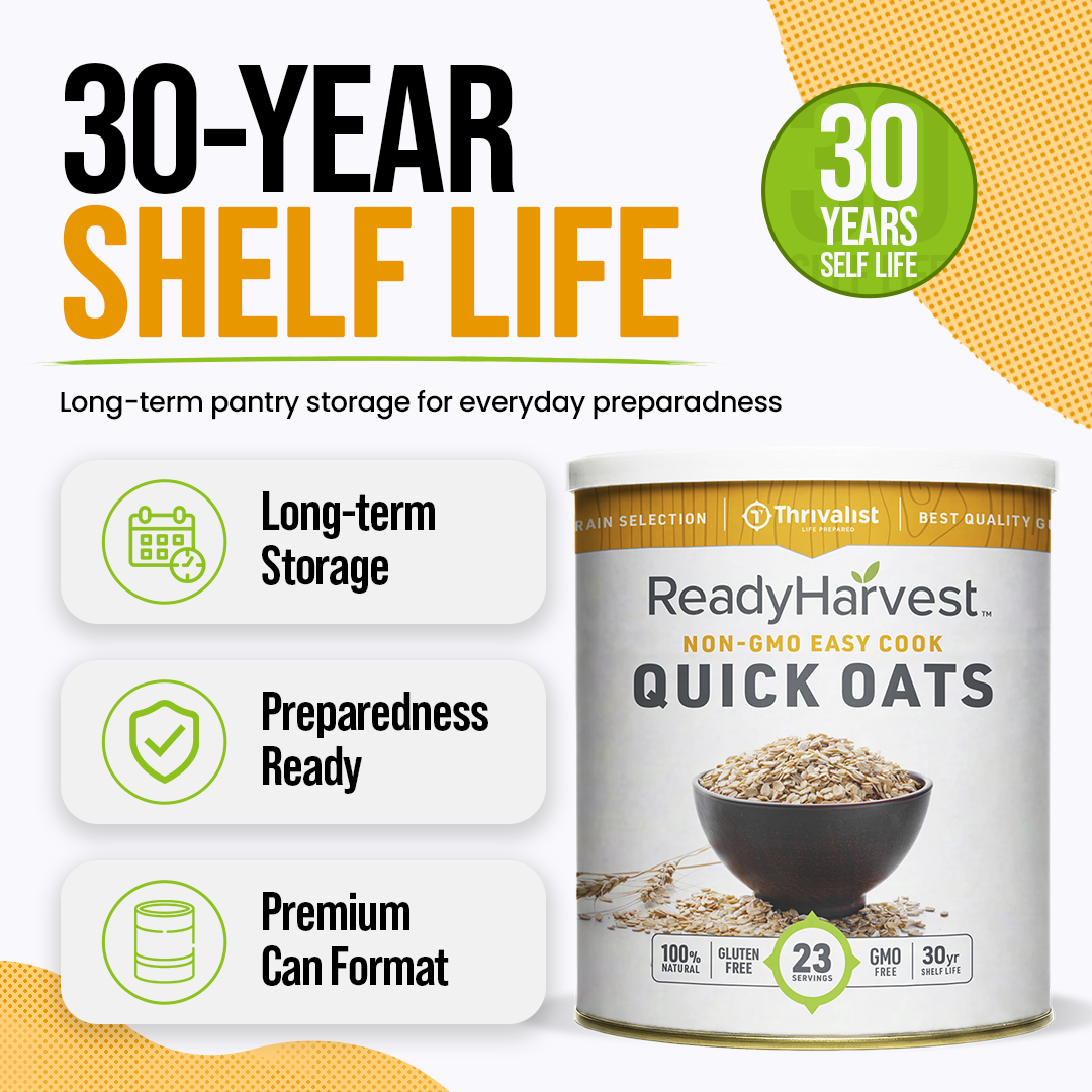 Ready Harvest Quick Oats (25-Year Shelf Life)