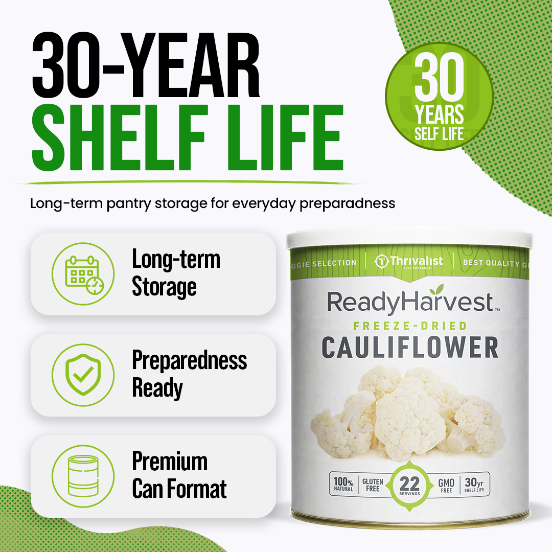 Ready Harvest Freeze-Dried Cauliflower (30-Year Shelf Life)
