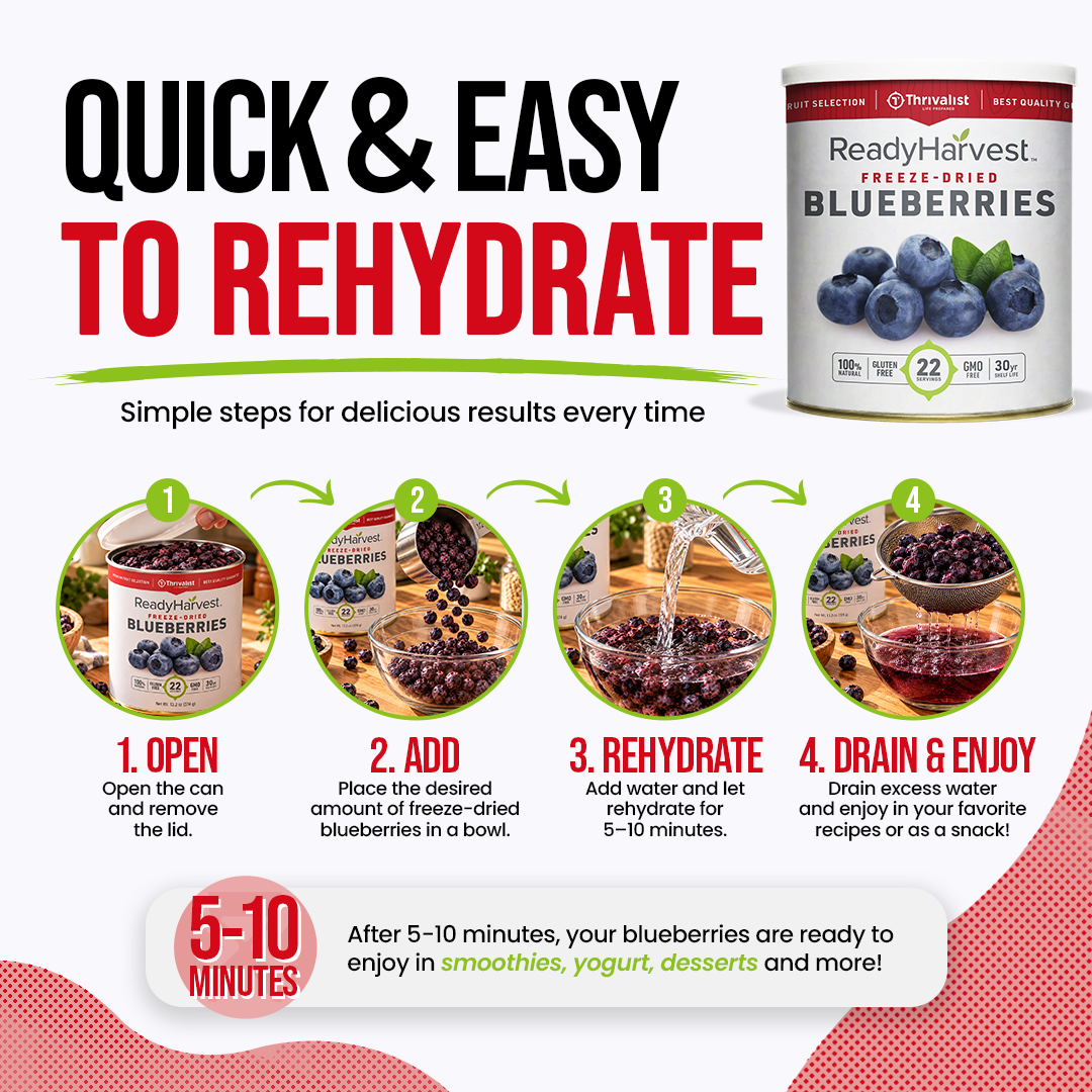 Ready Harvest Freeze-Dried Whole Blueberries (30-Year Shelf Life)