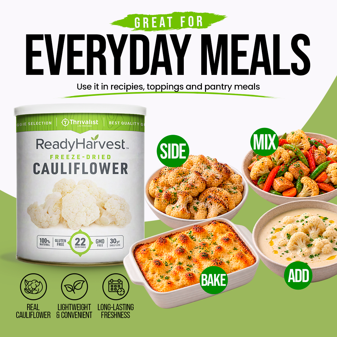 Ready Harvest Freeze-Dried Cauliflower (30-Year Shelf Life)