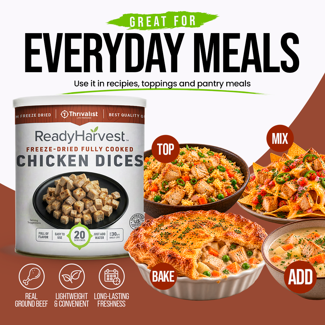Ready Harvest Freeze-Dried Chicken Dices (Fully Cooked)