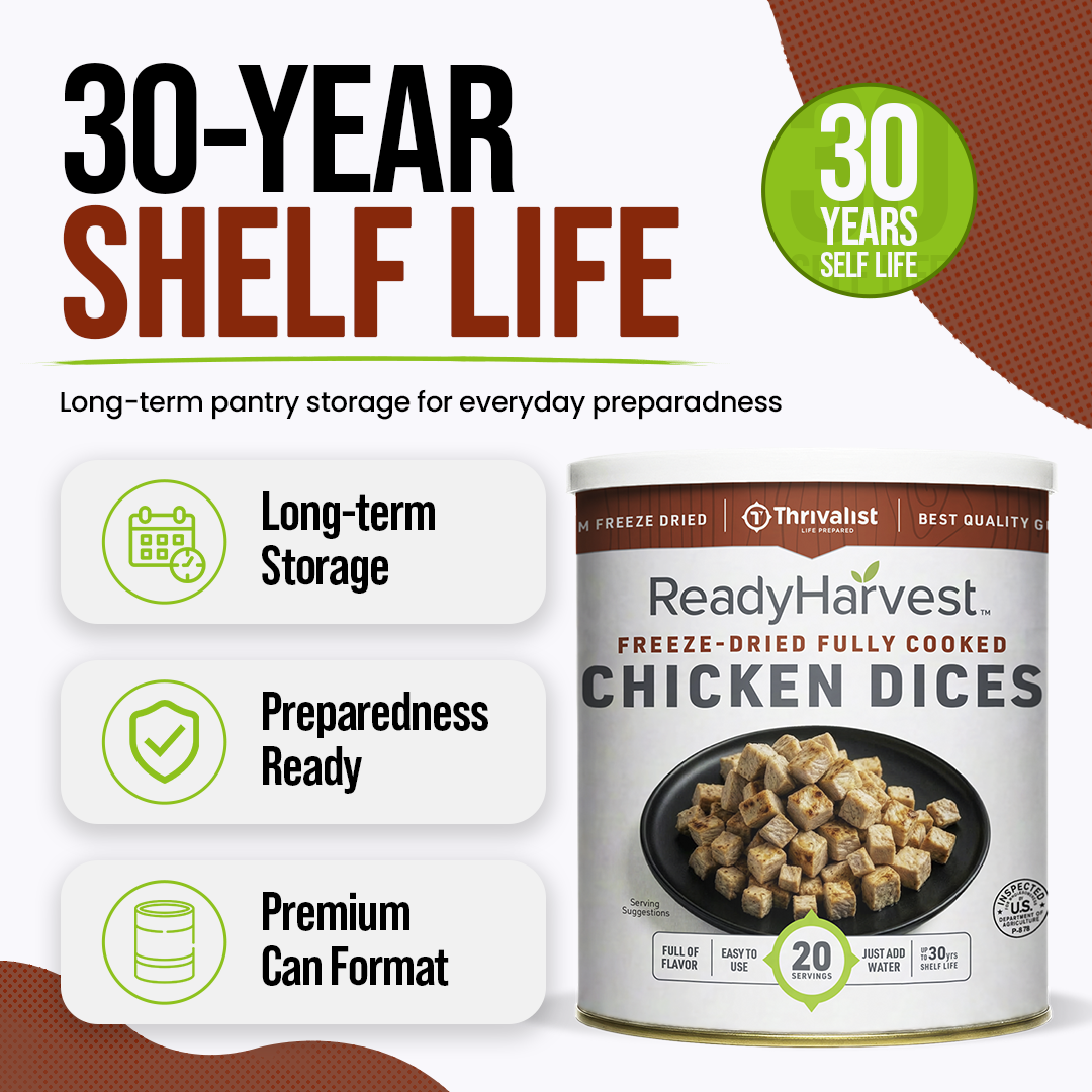 Ready Harvest Freeze-Dried Chicken Dices (Fully Cooked)