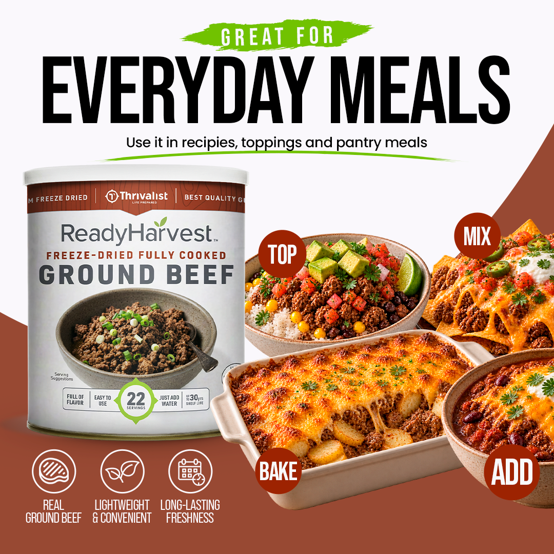 Ready Harvest Freeze-Dried Ground Beef (Fully Cooked)