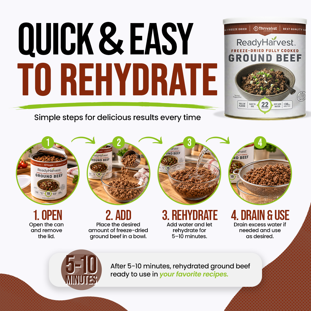 Ready Harvest Freeze-Dried Ground Beef (Fully Cooked)