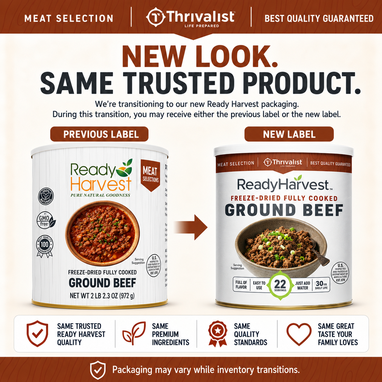 Ready Harvest Freeze-Dried Ground Beef (Fully Cooked)