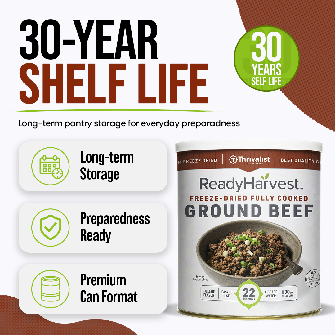 Ready Harvest Freeze-Dried Ground Beef (Fully Cooked)