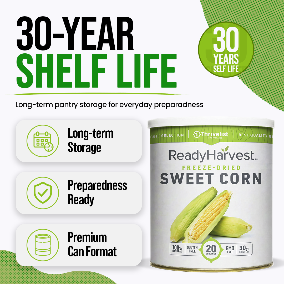 Ready Harvest Freeze-Dried Sweet Corn (30-Year Shelf Life)