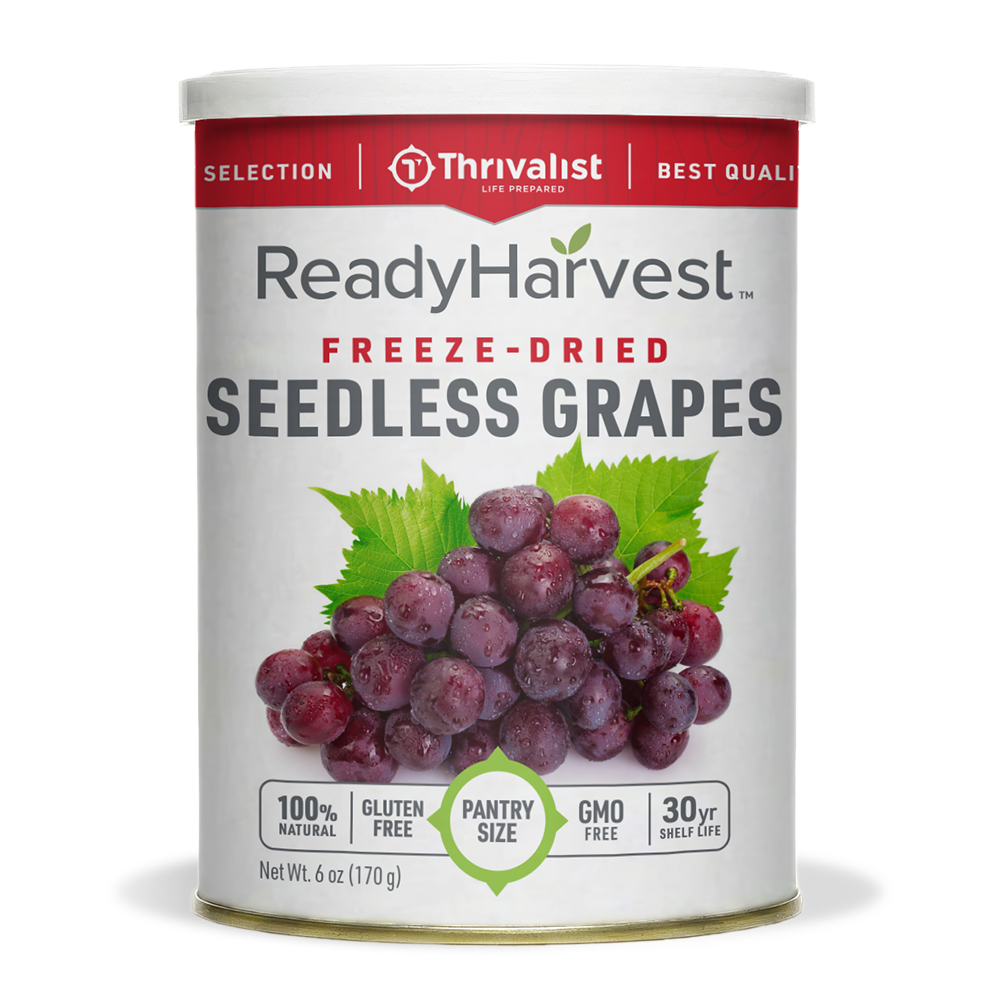 Ready Harvest Pantry Can – Freeze-Dried Seedless Grapes (6.0 oz)