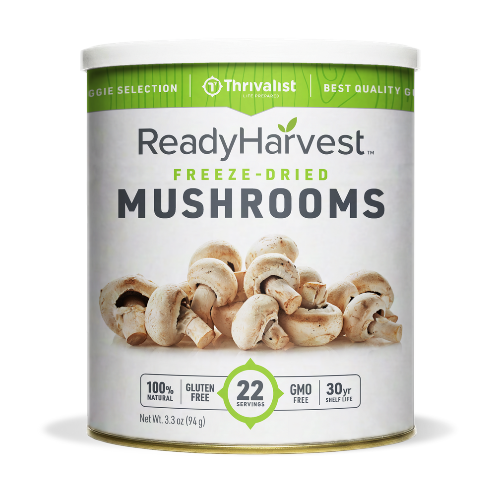 Ready Harvest Freeze-Dried Mushroom Slices (30-Year Shelf Life)