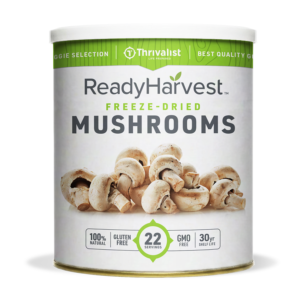 Ready Harvest Freeze-Dried Mushroom Slices (30-Year Shelf Life)