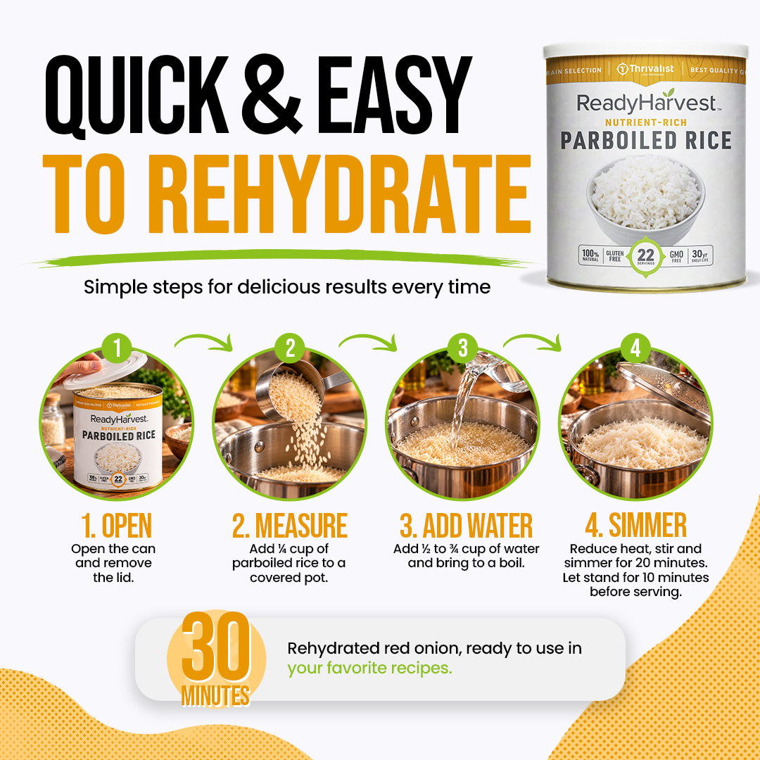 Ready Harvest Nutrient Rich Parboiled Long Grain White Rice (30-Year Shelf Life)