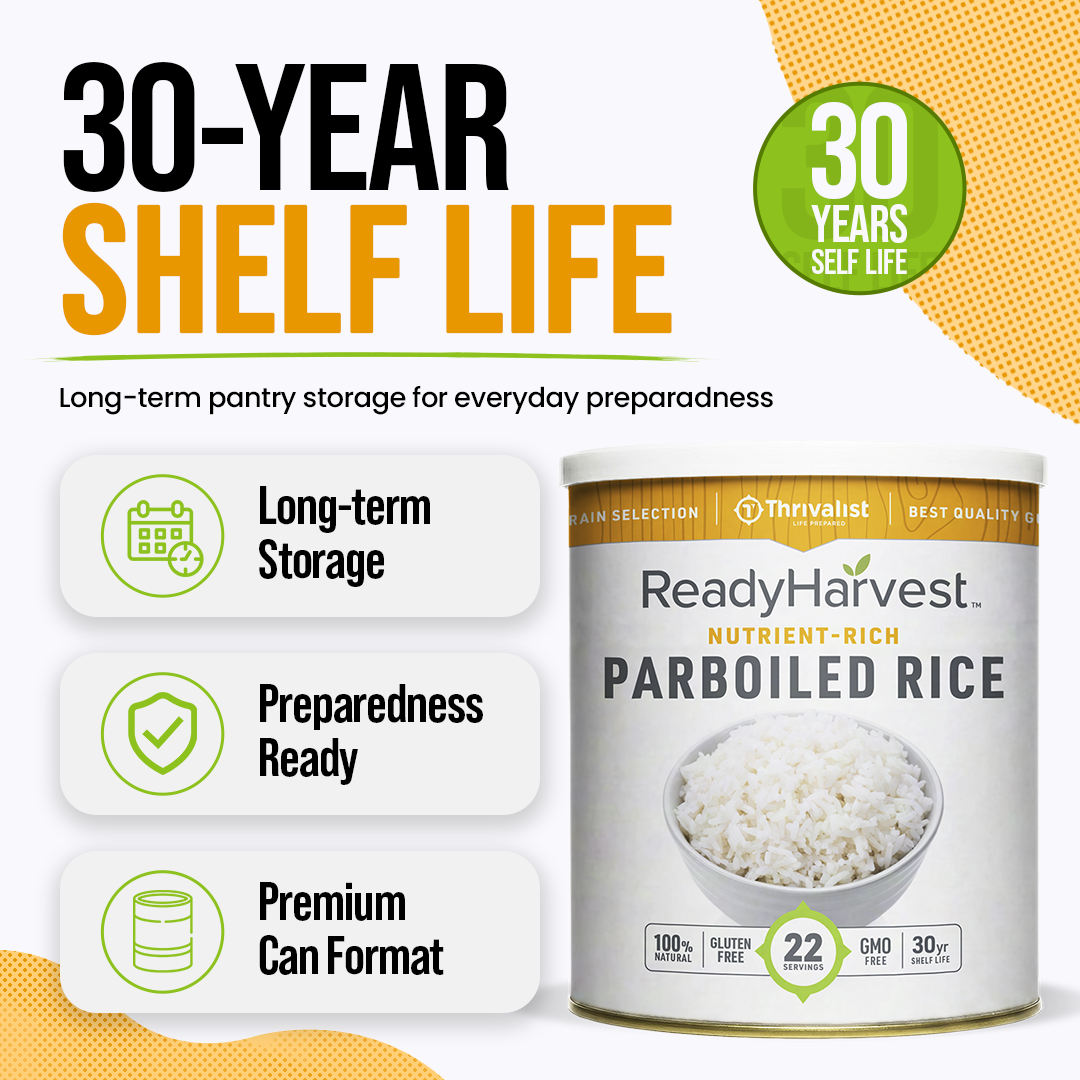 Ready Harvest Nutrient Rich Parboiled Long Grain White Rice (30-Year Shelf Life)