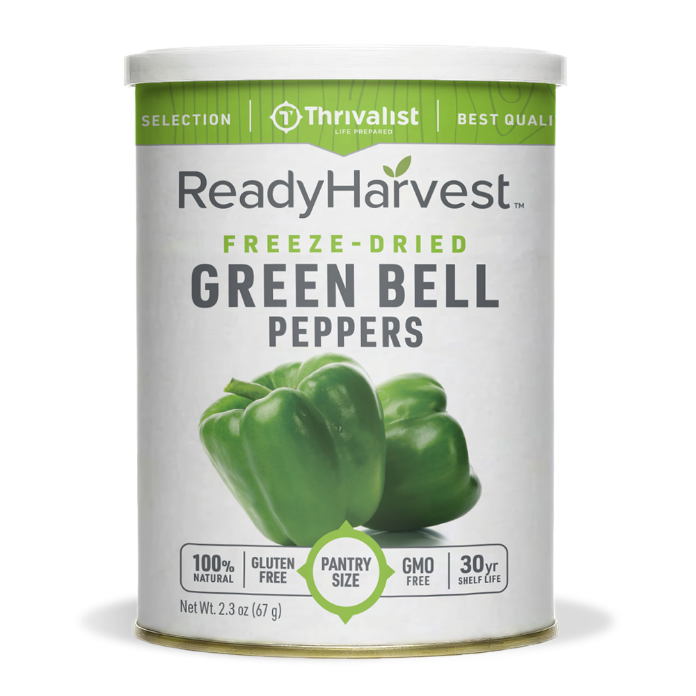 Ready Harvest Pantry Can - Freeze-Dried Green Bell Peppers (2.3 oz)