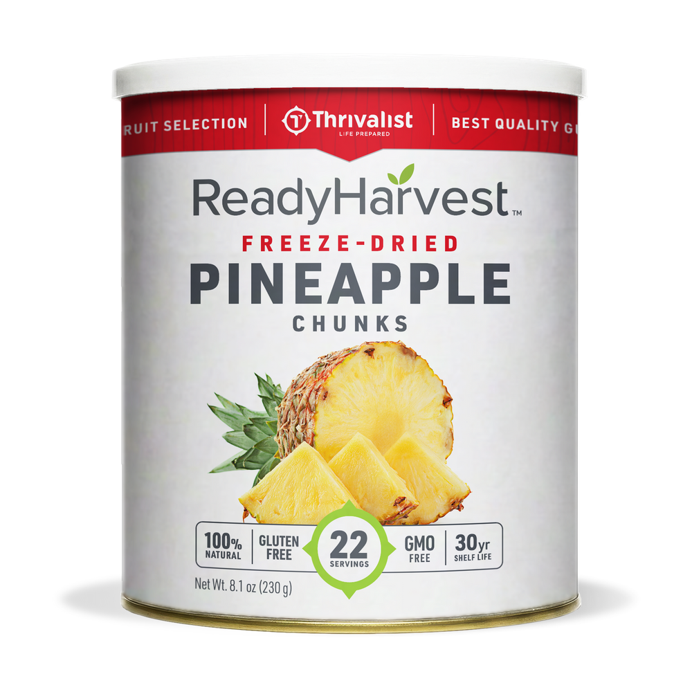 Ready Harvest Freeze-Dried Pineapple Chunks (30-Year Shelf Life)