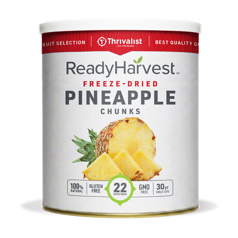 Ready Harvest Freeze-Dried Pineapple Chunks (30-Year Shelf Life)