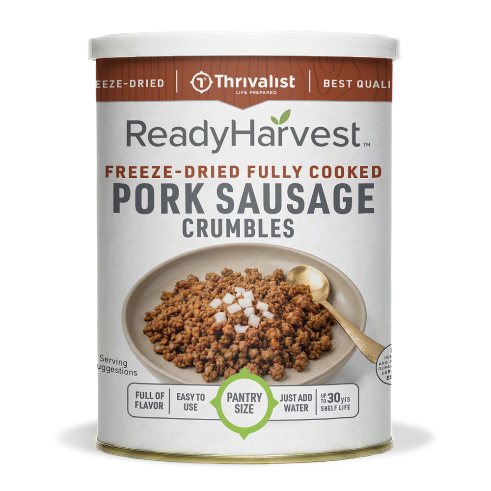 Ready Harvest Pantry Can – Freeze-Dried Fully Cooked Pork Sausage Crumbles (9.5 oz)