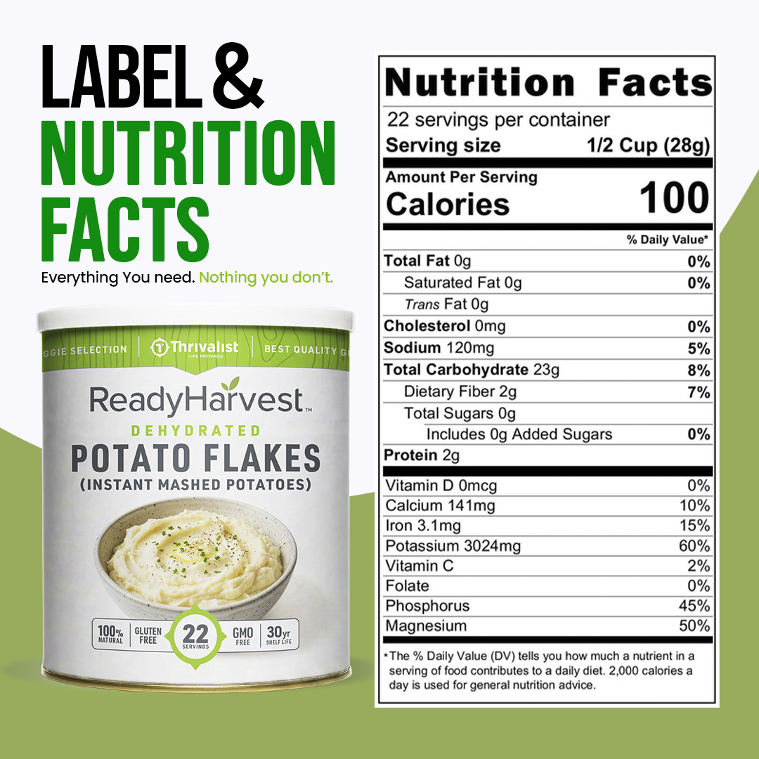 Ready Harvest Dehydrated Potato Flakes (30-Year Shelf Life)