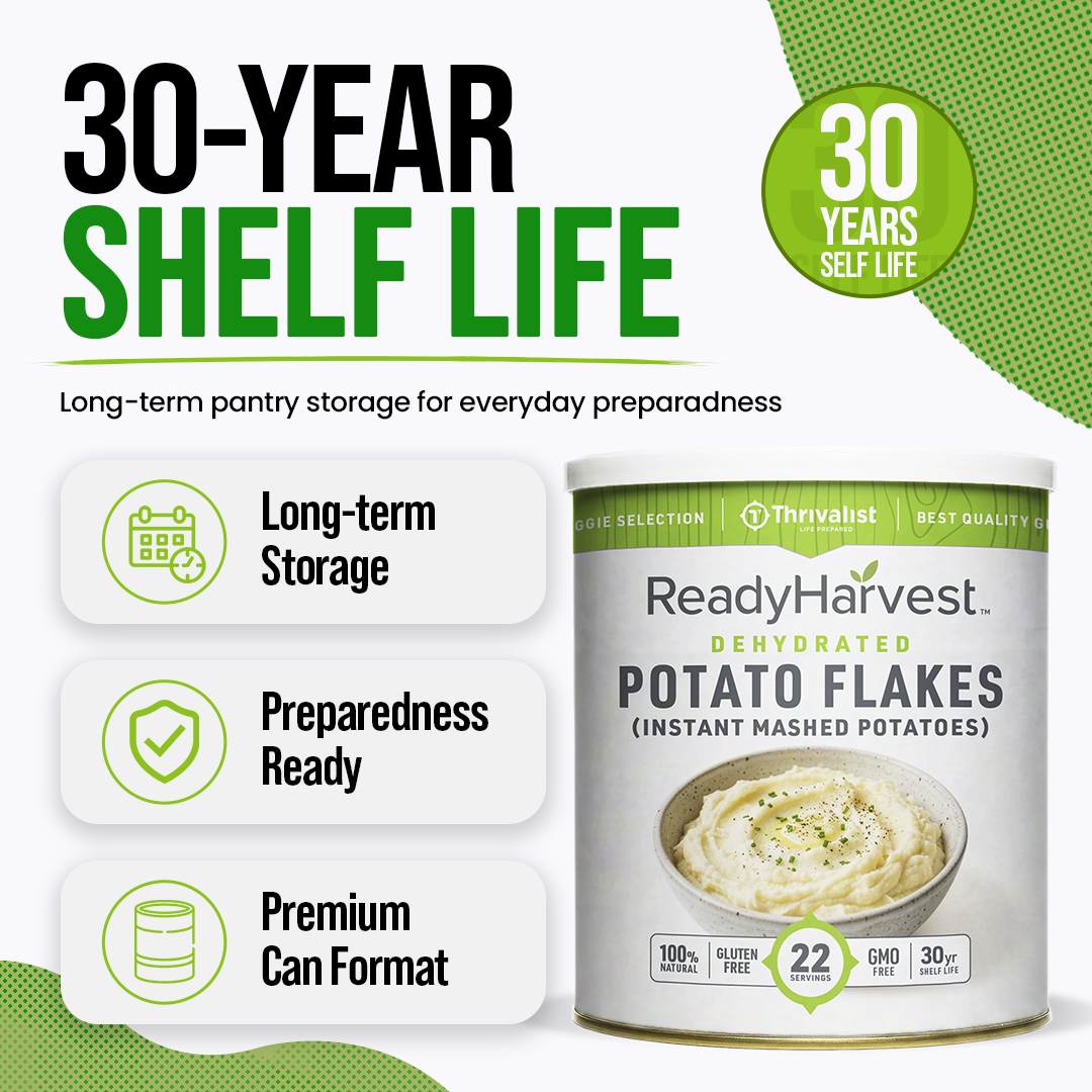 Ready Harvest Dehydrated Potato Flakes (30-Year Shelf Life)