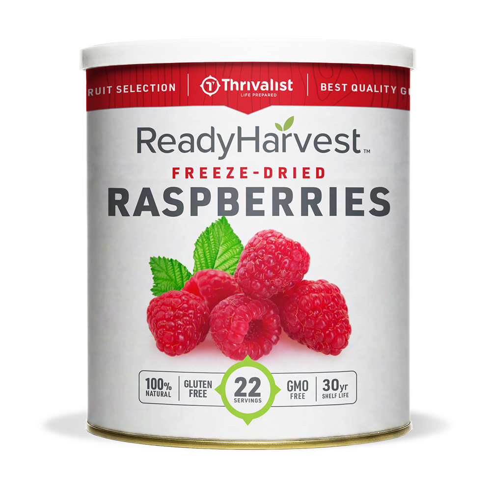 Ready Harvest Freeze-Dried Whole Raspberries (30-Year Shelf Life)
