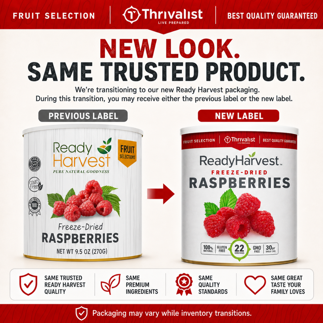 Ready Harvest Freeze-Dried Whole Raspberries (30-Year Shelf Life)