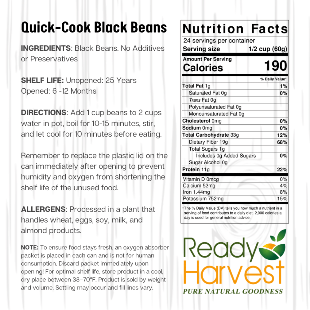 Ready Harvest Quick-Cook Beans Variety Kit (25-Year Shelf Life)