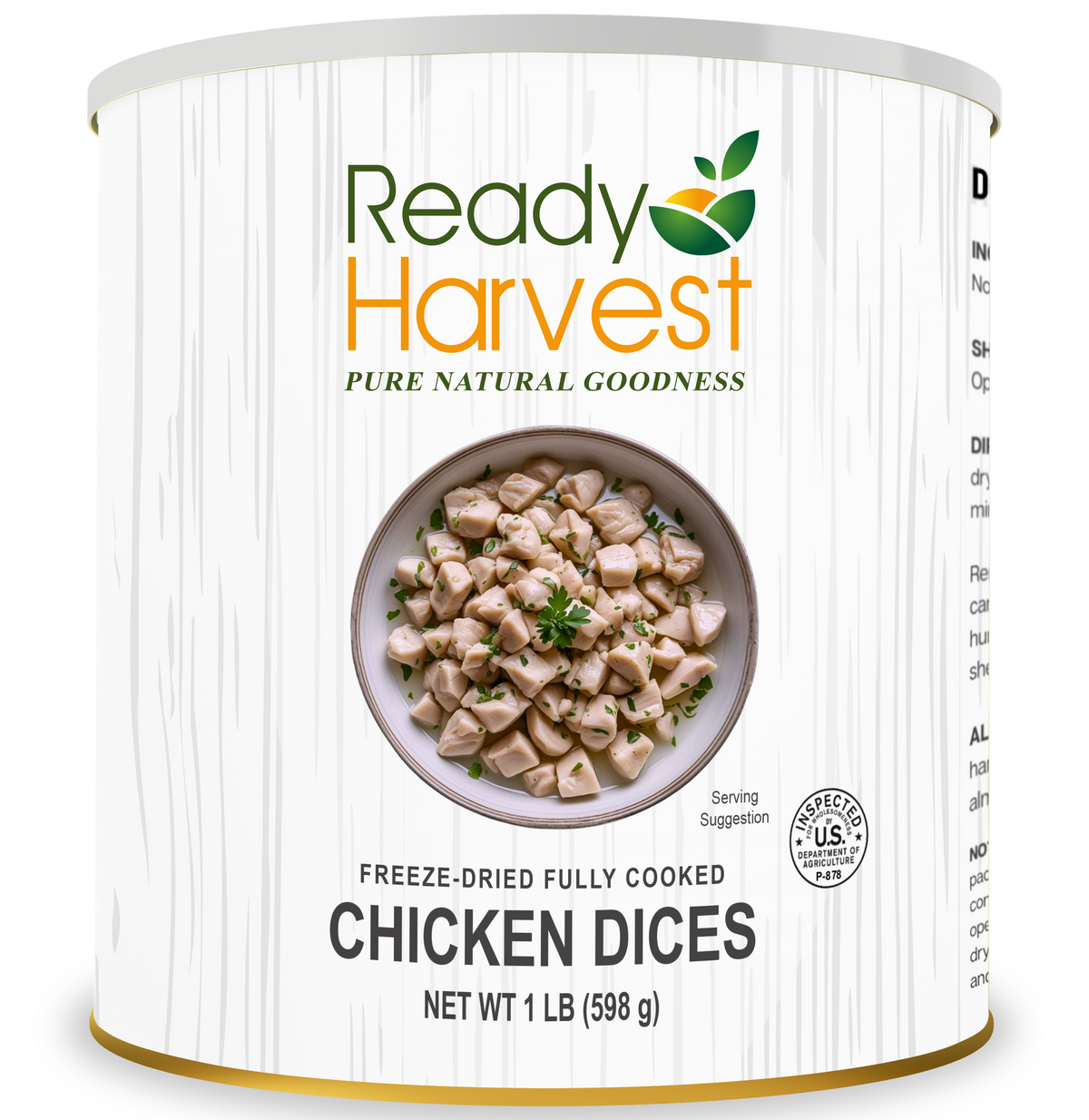 Ready Harvest Freeze-Dried Chicken Dices (Fully Cooked)