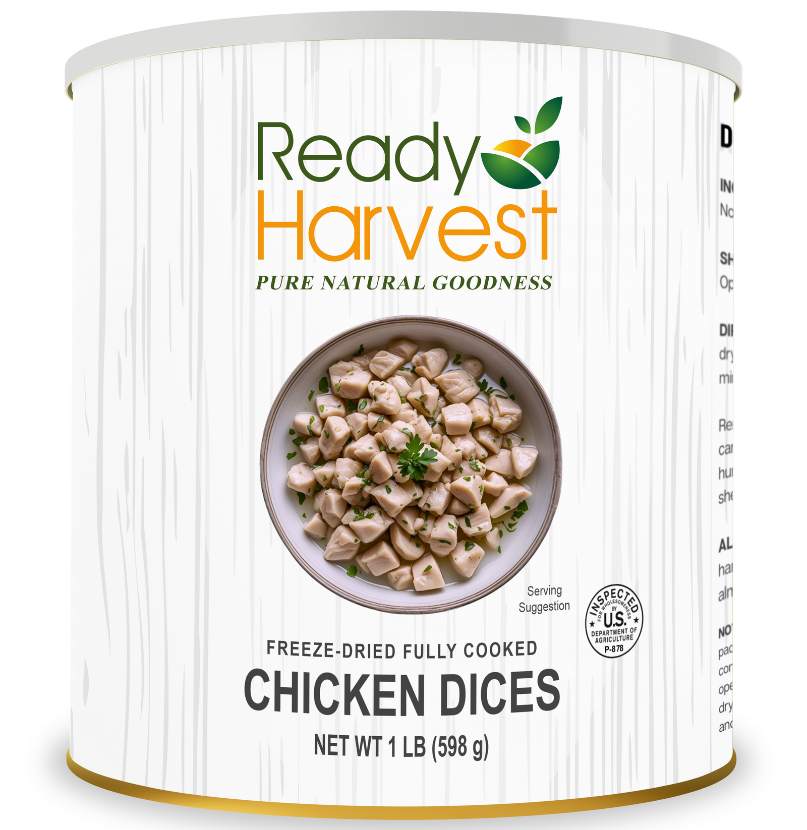 Ready Harvest Freeze-Dried Chicken Dices (Fully Cooked)