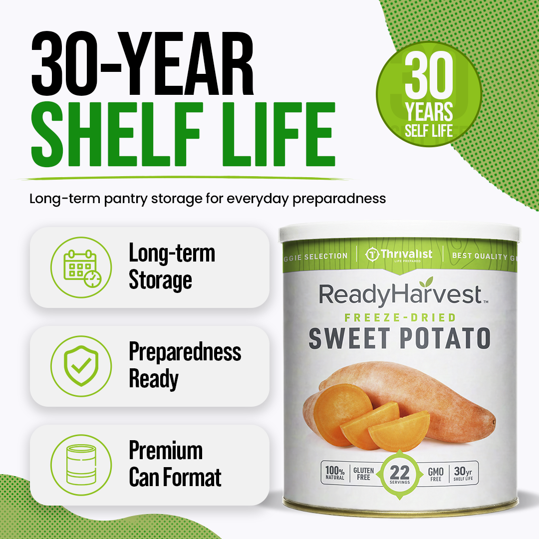 Ready Harvest Freeze-Dried Sweet Potatoes (30-Year Shelf Life)