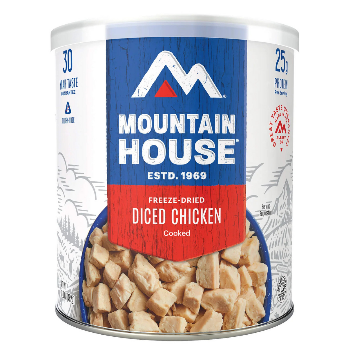 Freeze-Dried Diced Chicken Can - Mountain House Can (GF) Gluten Free