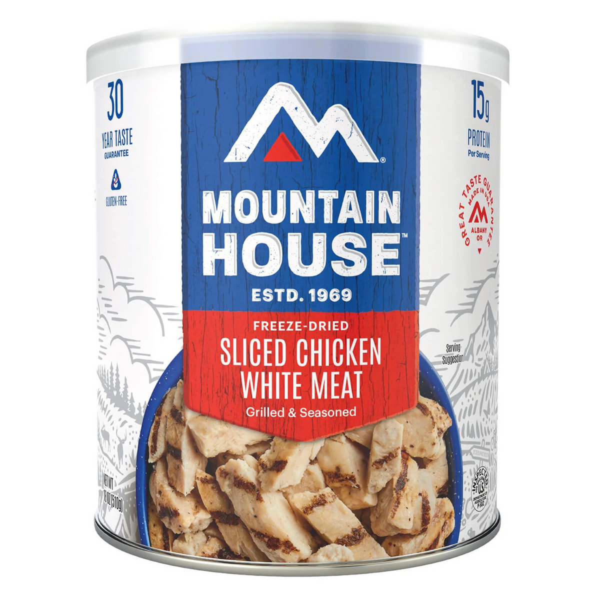 Freeze-Dried Seasoned Sliced Chicken Can- Mountain House