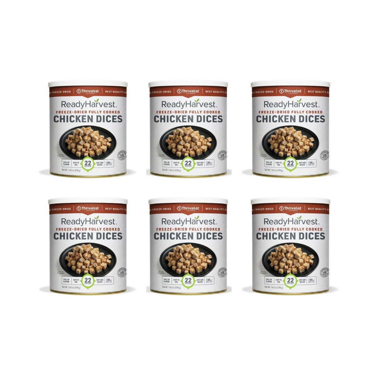 Ready Harvest Freeze-Dried Chicken Dices (Fully Cooked)