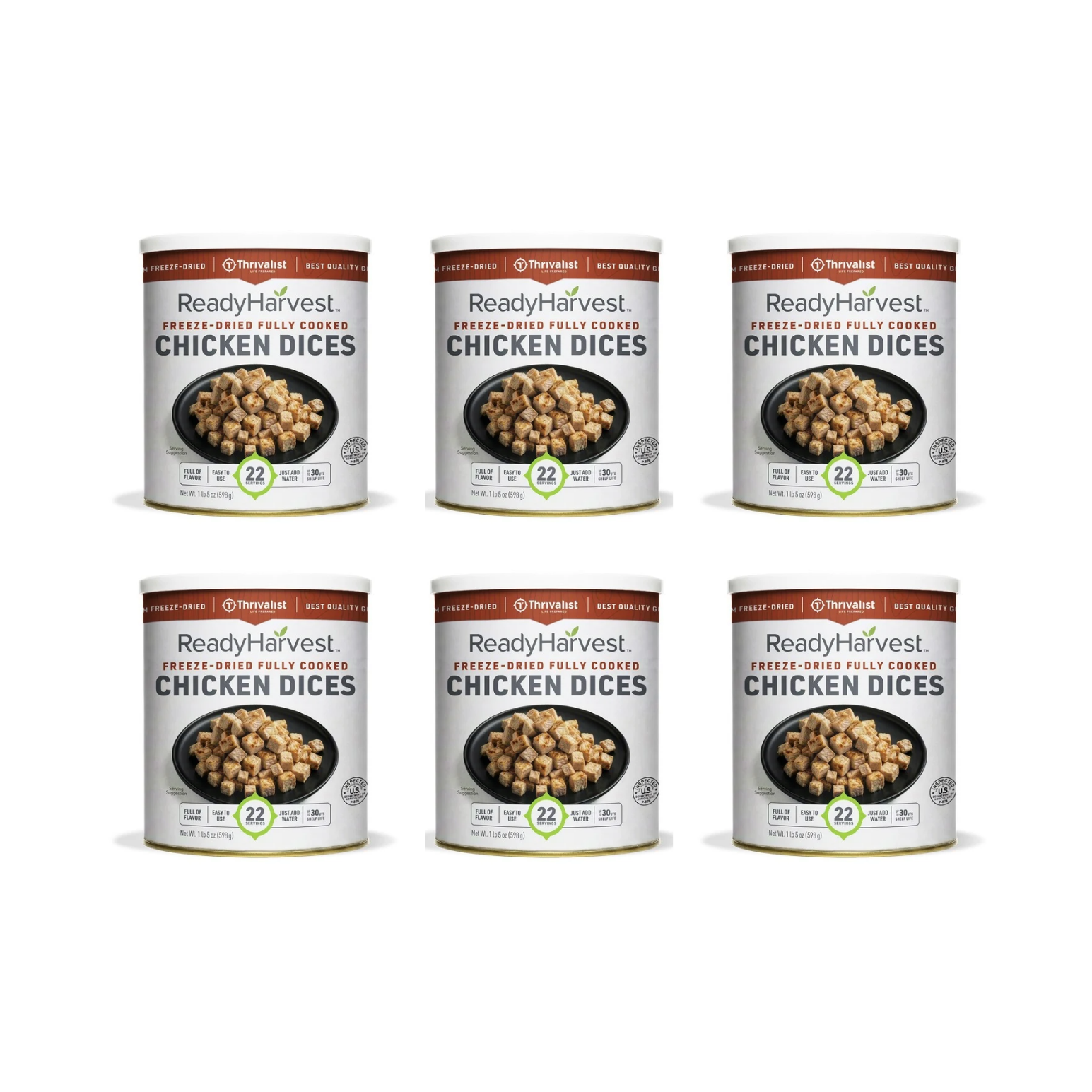 Ready Harvest Freeze-Dried Chicken Dices (Fully Cooked)