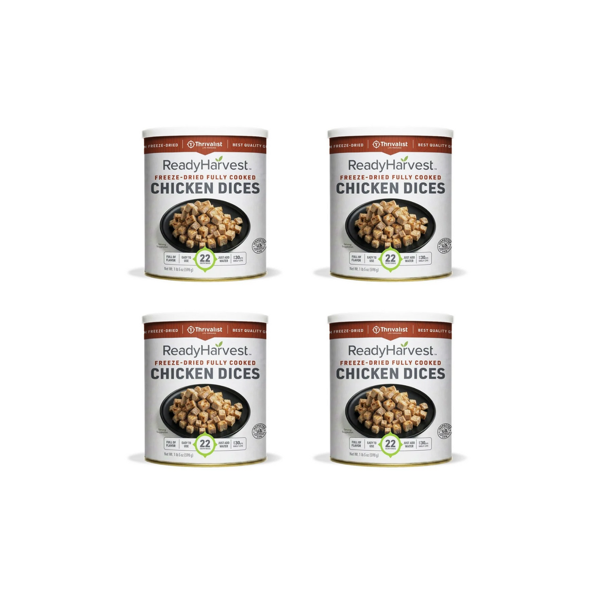 Ready Harvest Freeze-Dried Chicken Dices (Fully Cooked)